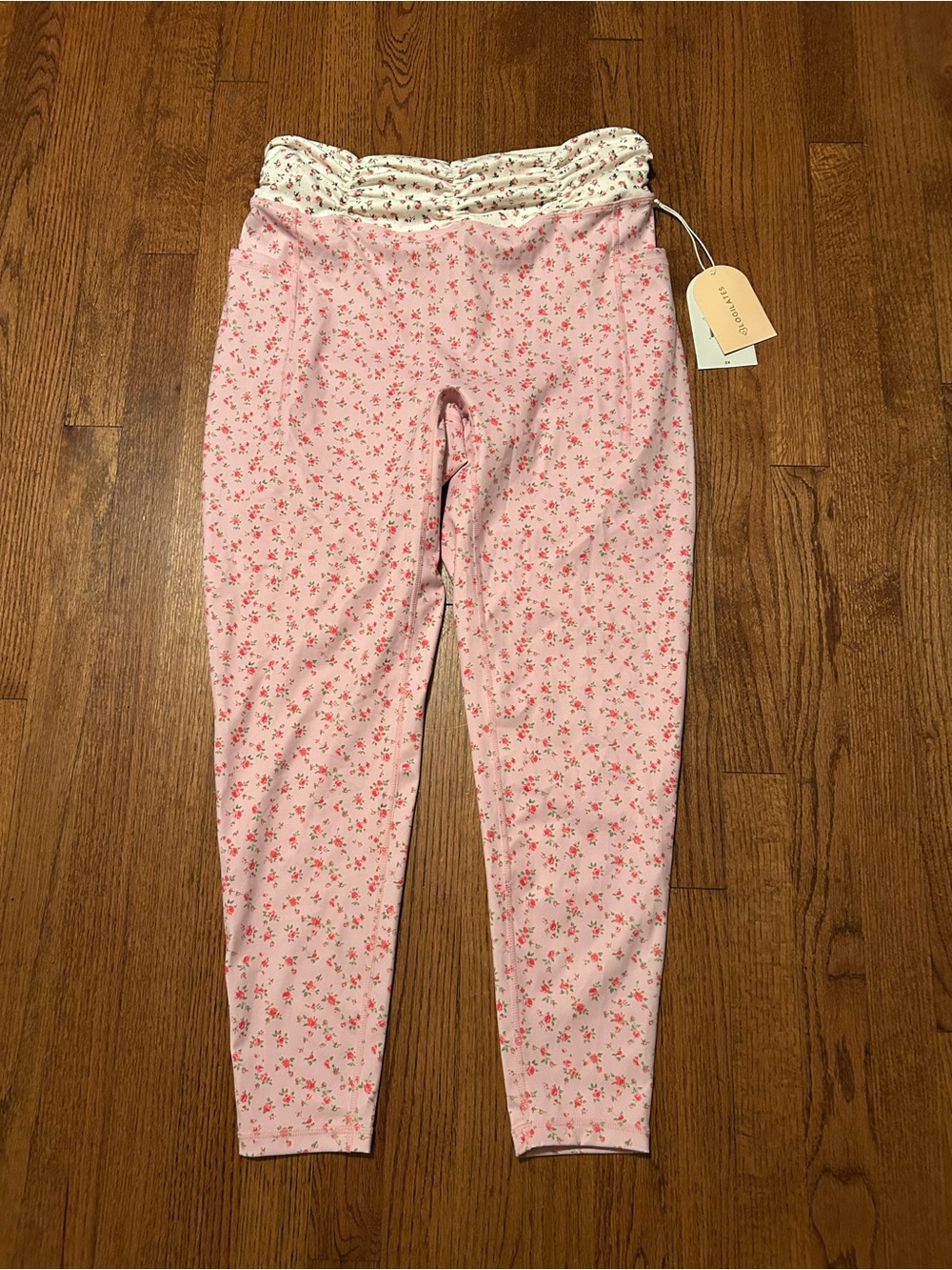 Women’s Blogilates Pink Floral Leggings 2xl